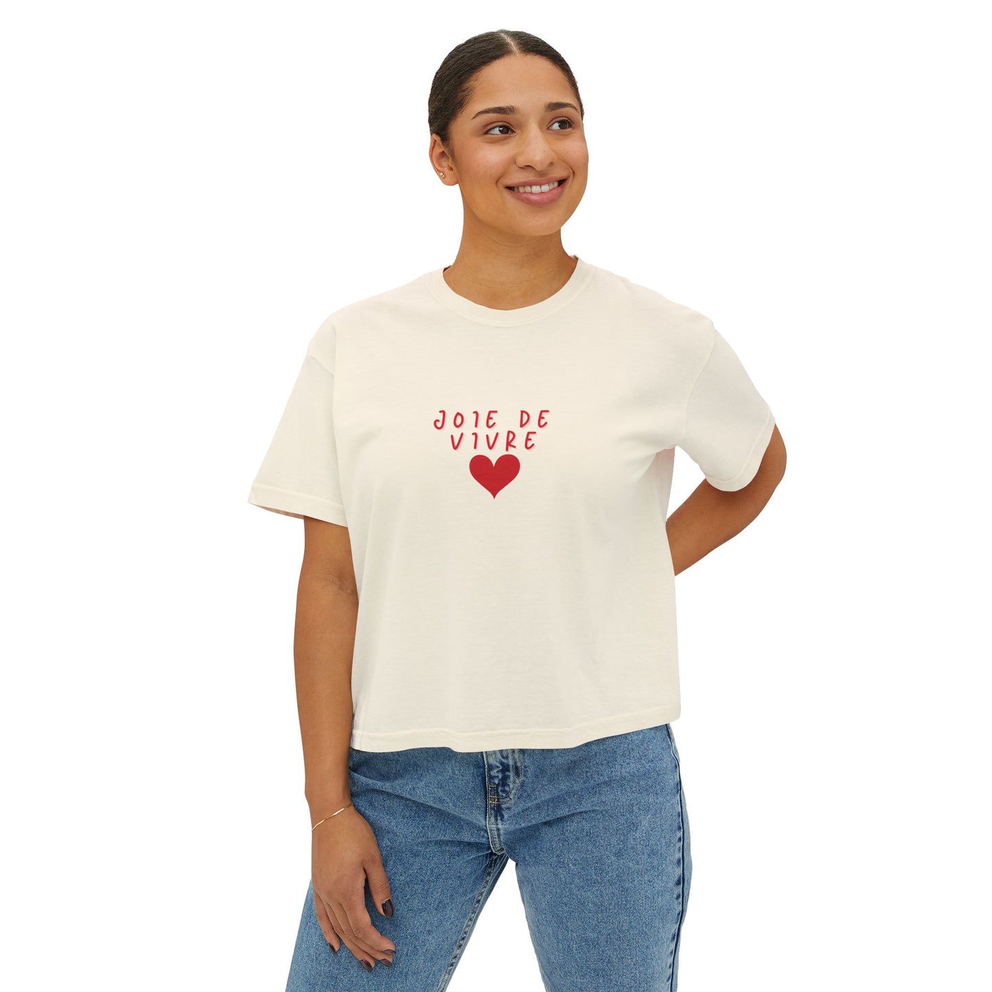 Joie de Vivre Women's Boxy Tee, French Casual Tee