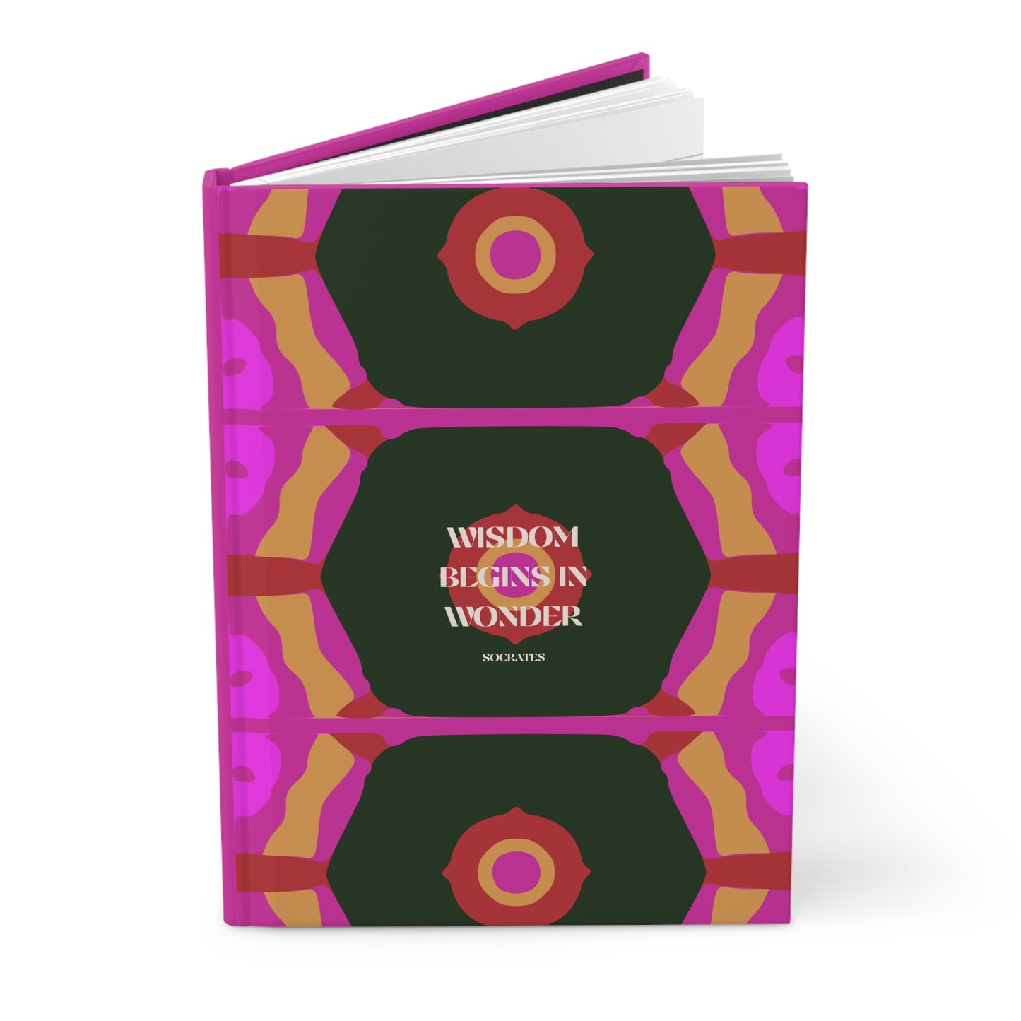 Notebook with a colorful design and text on the cover