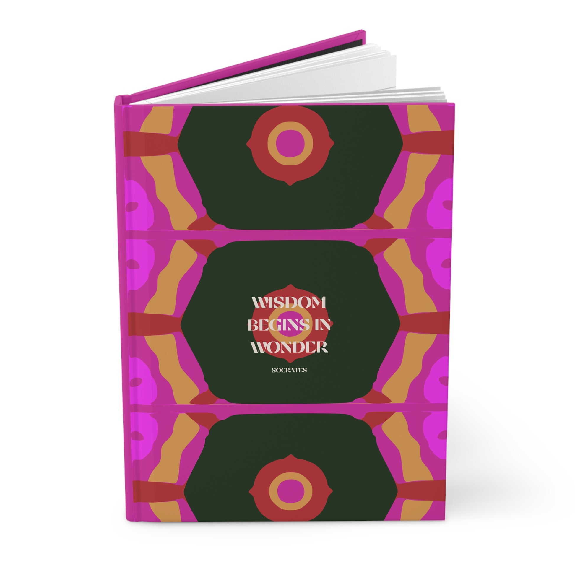 Notebook with a colorful design and text on the cover