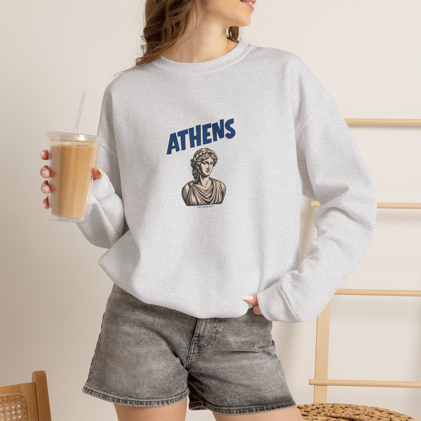 Athens Goddess Graphic Sweatshirt – Classic Greek Statue Crewneck