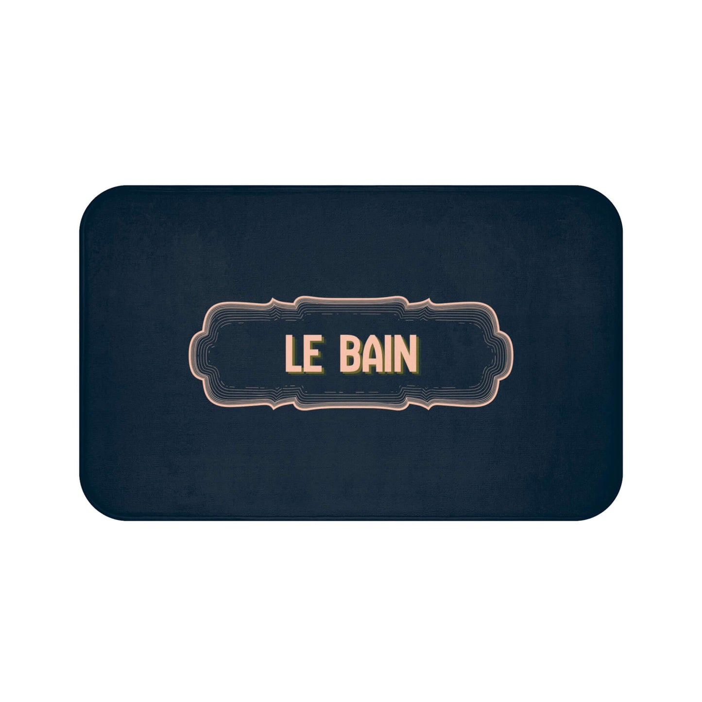 French Bathroom Bath Mat – 'Le Bain' Deep Navy