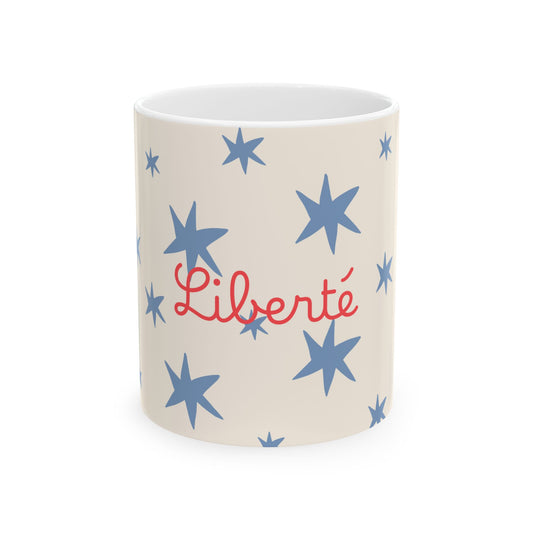 Liberté Star Ceramic Mug,  — Freedom Loving Gift (11oz & 15oz)