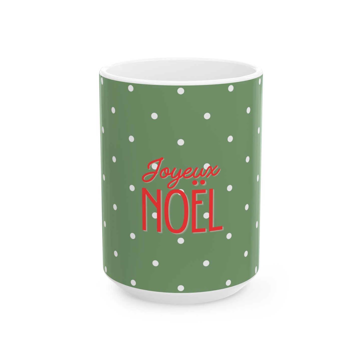 Green Polka Dot Christmas Coffee Cup