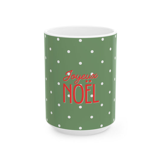 Green Polka Dot Christmas Coffee Cup