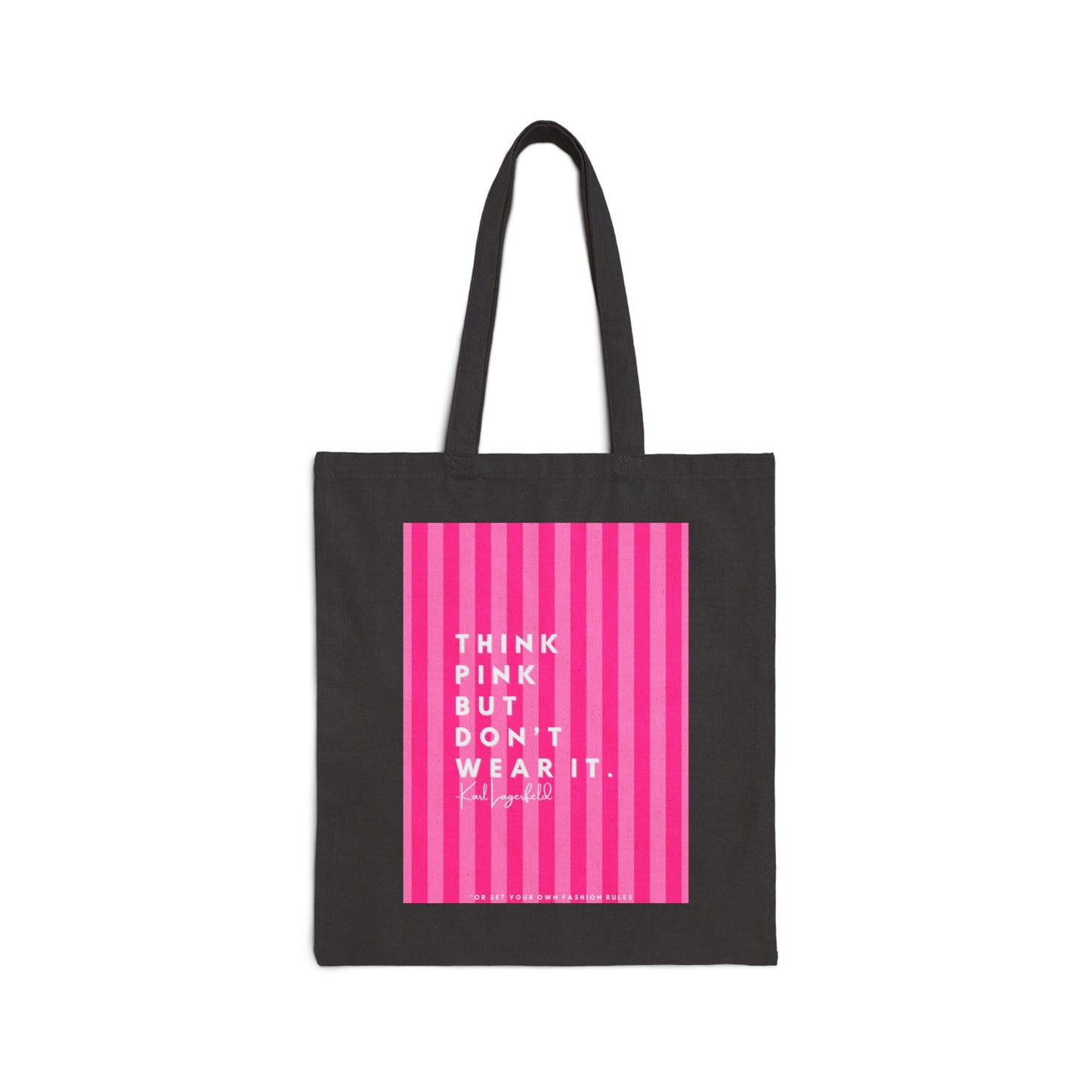 Fashionista Karl Lagerfeld Canvas Tote Bag, Hot Pink Theme