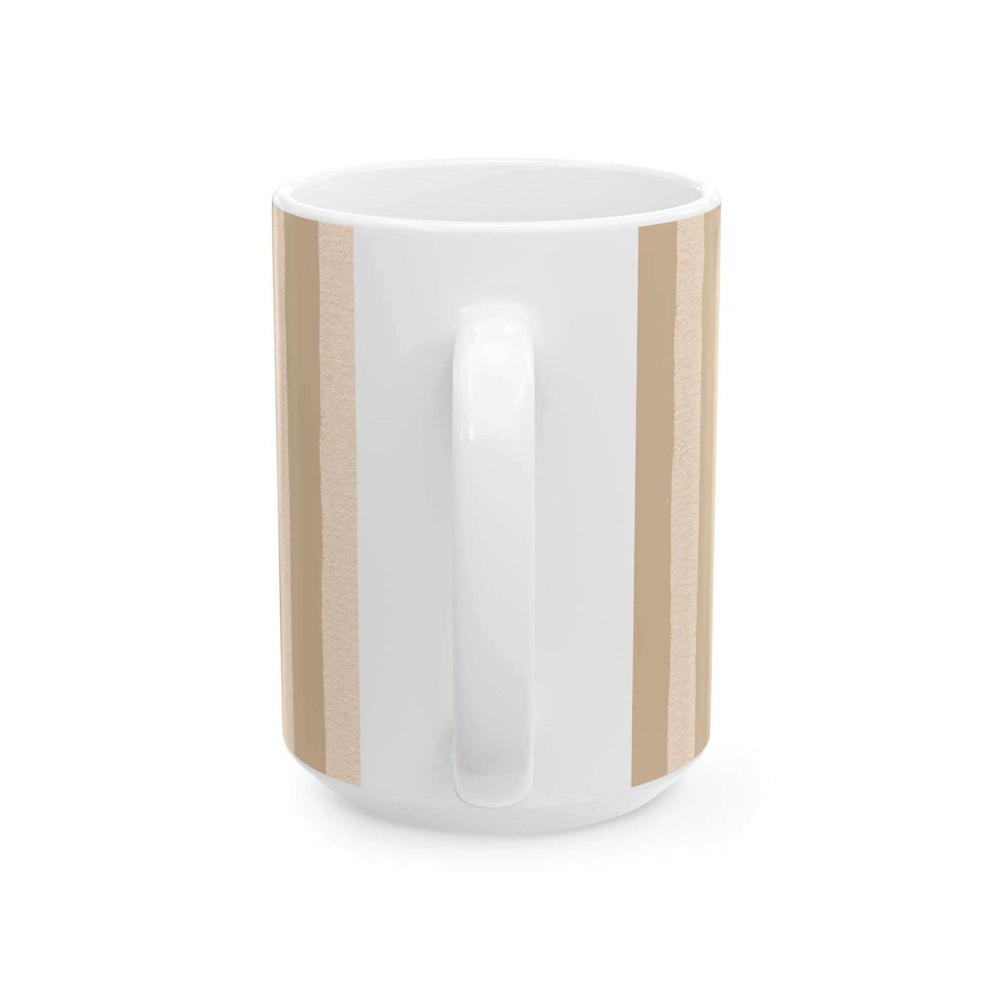 White cylindrical container with wooden accents on a white background