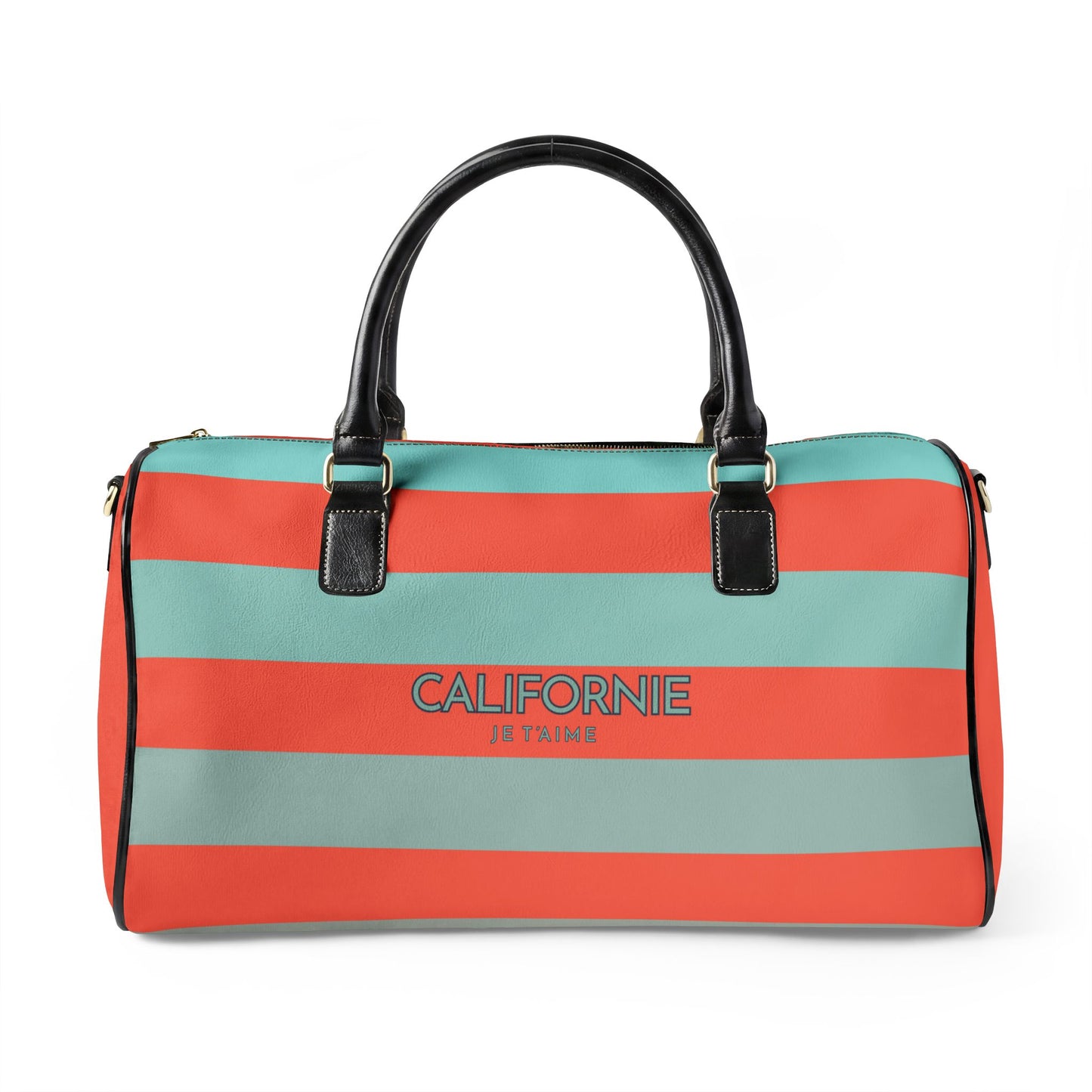 California Love Leather Duffle, Coral 