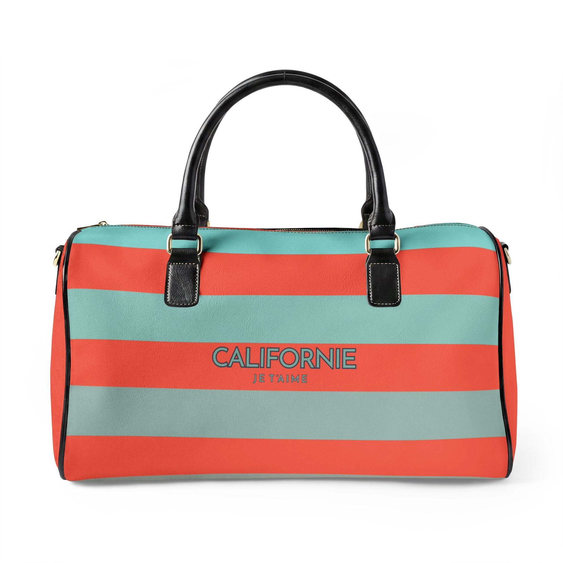 California Love Leather Duffle, Coral 