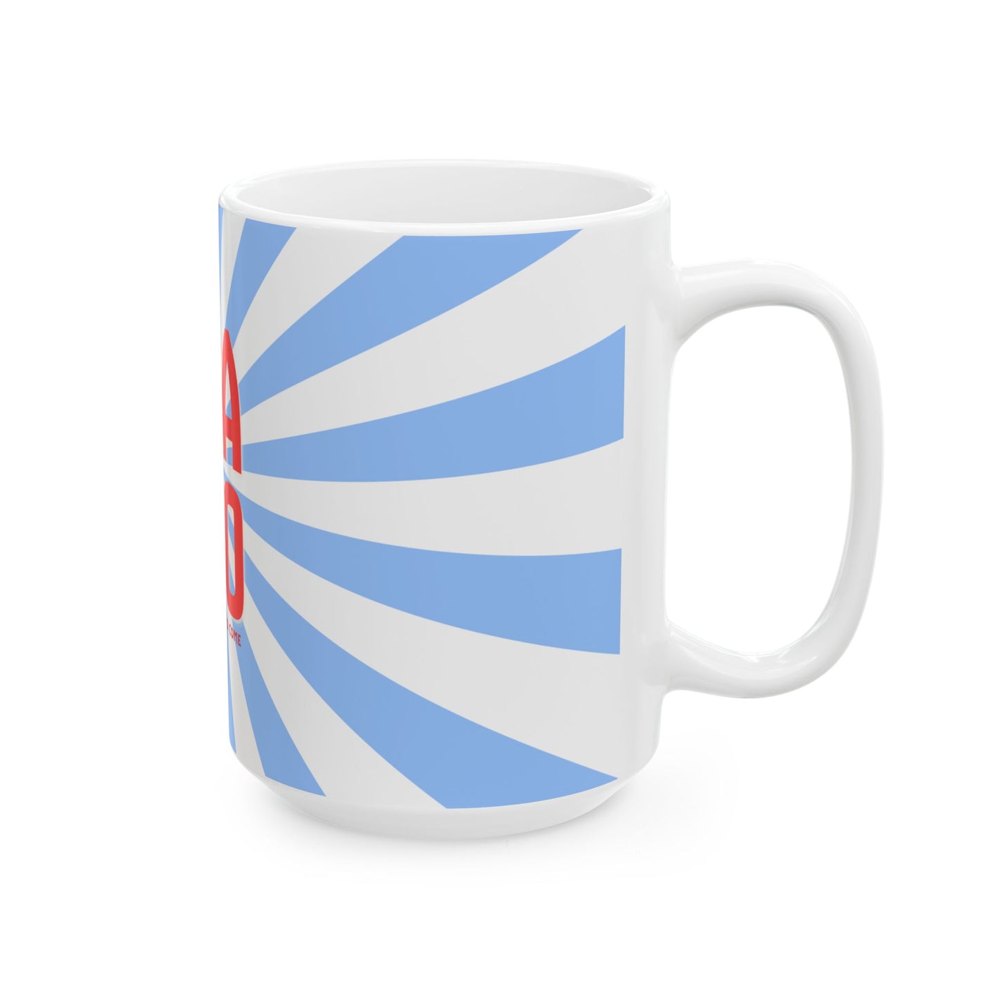USA 250 Ceramic Mug, Ice Blue — Red & Blue Patriotic Coffee Cup