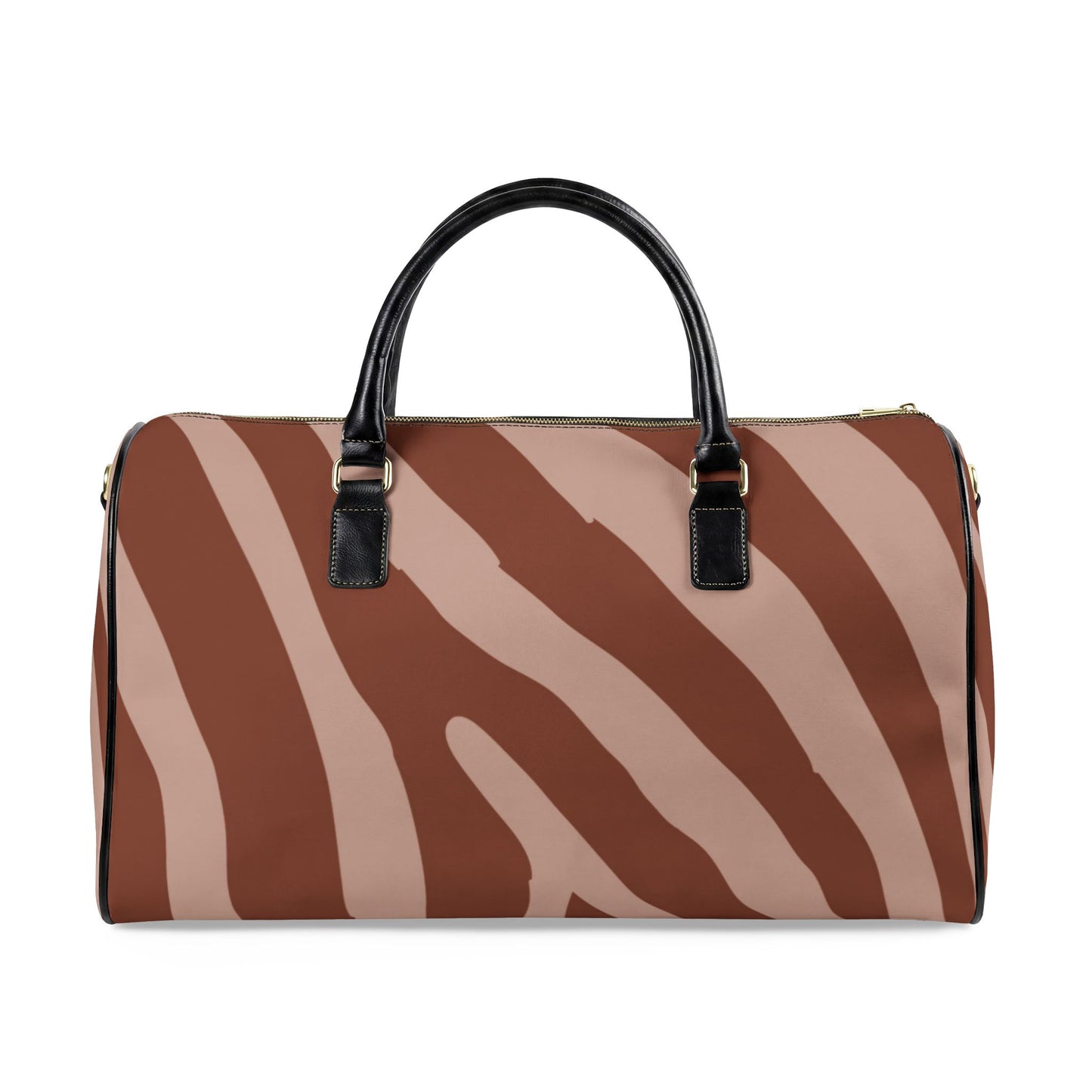 Vegan Pony-Hair Faux Leather Travel Duffle, MAUVE — Stylish Vegan Leather Weekender
