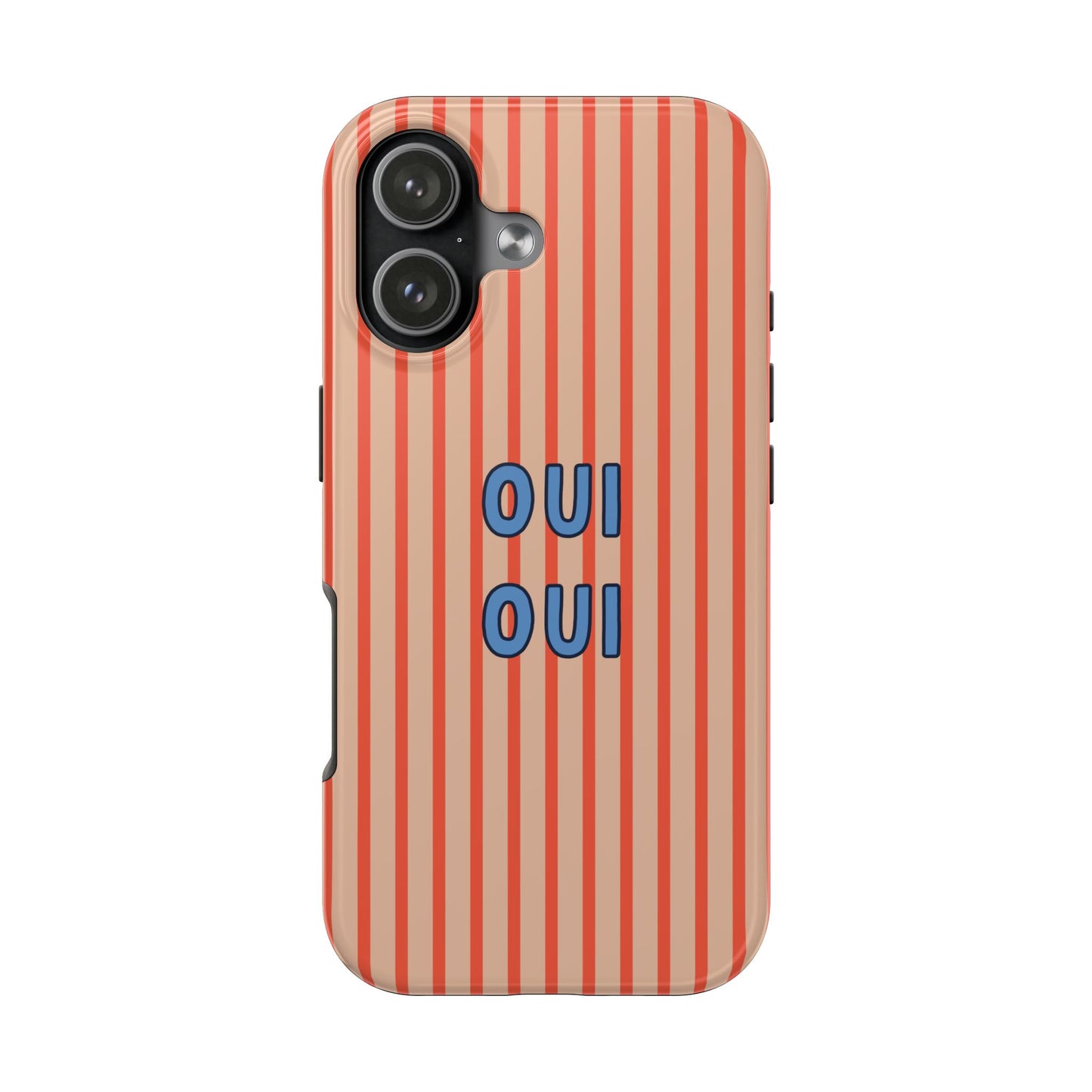 Chic iPhone Case — 'OUI OUI' RED Striped iPhone Case