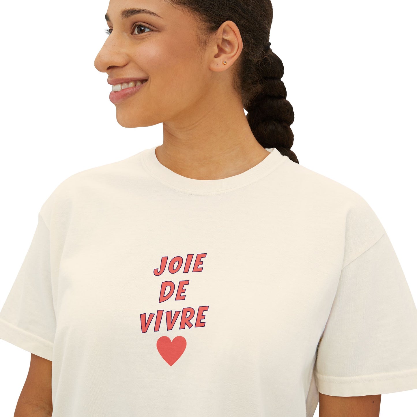 Joie de Vivre Women's Boxy Tee, French Casual Tee