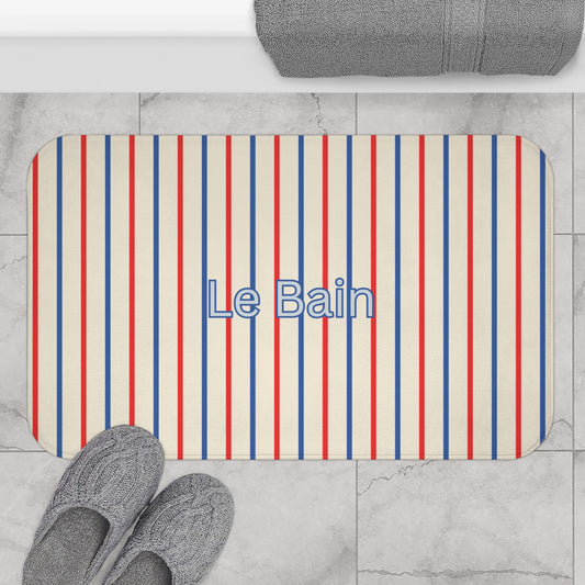 Le Bain Tricolor Striped Bath Mat, CREAM