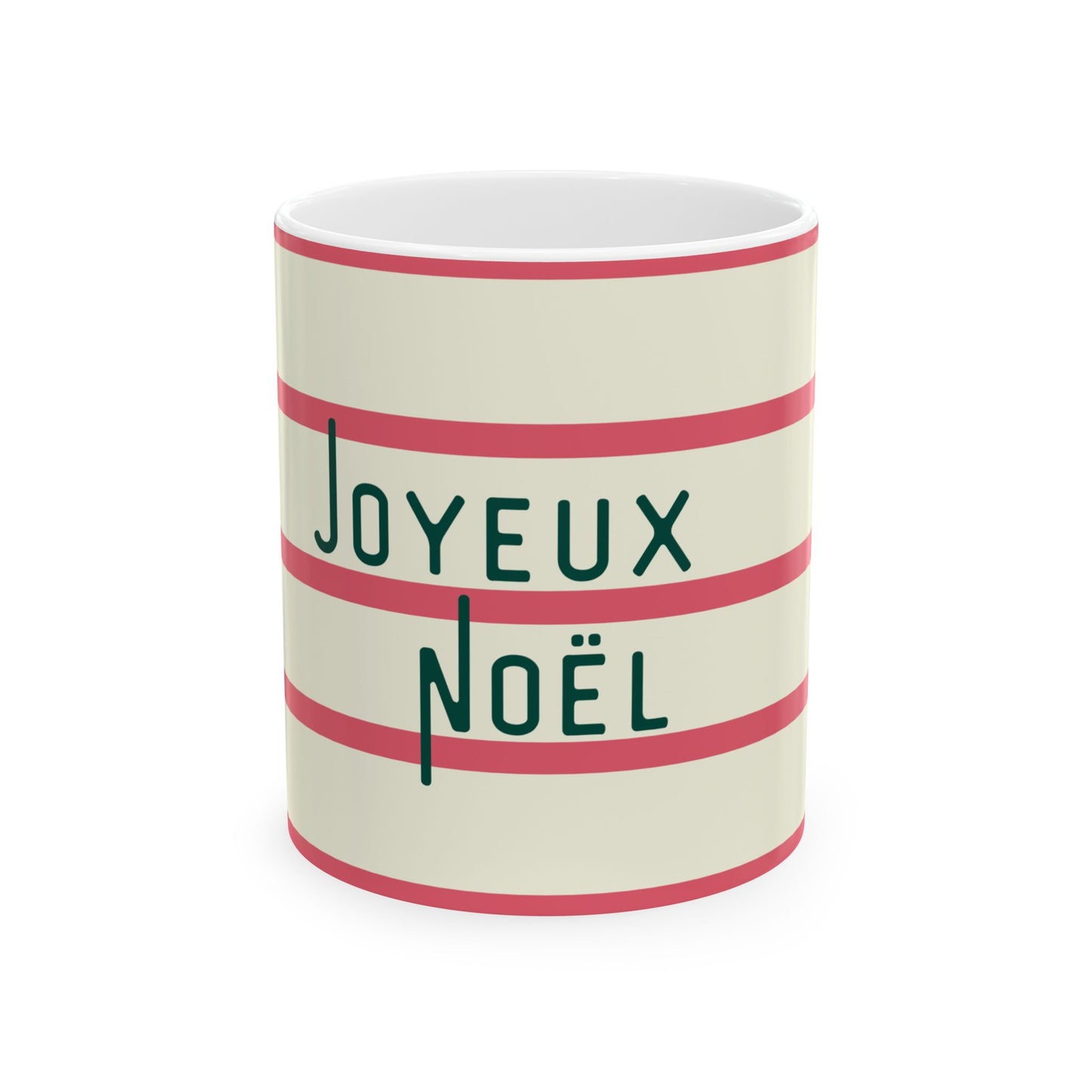 Merry Christmas Joyeux Noel Mug, French Preppy