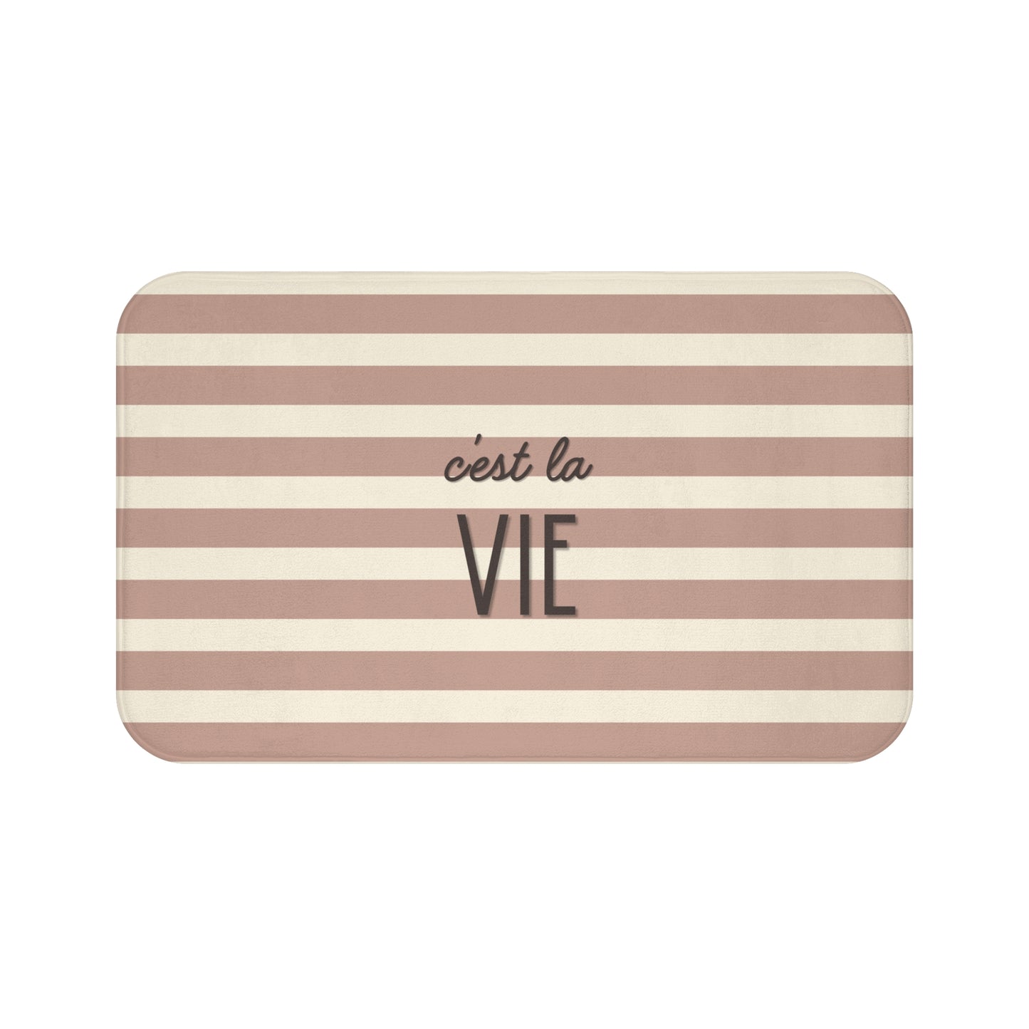 C'est la VIE Bath Mat |  Neutral Chic Bathroom Decor