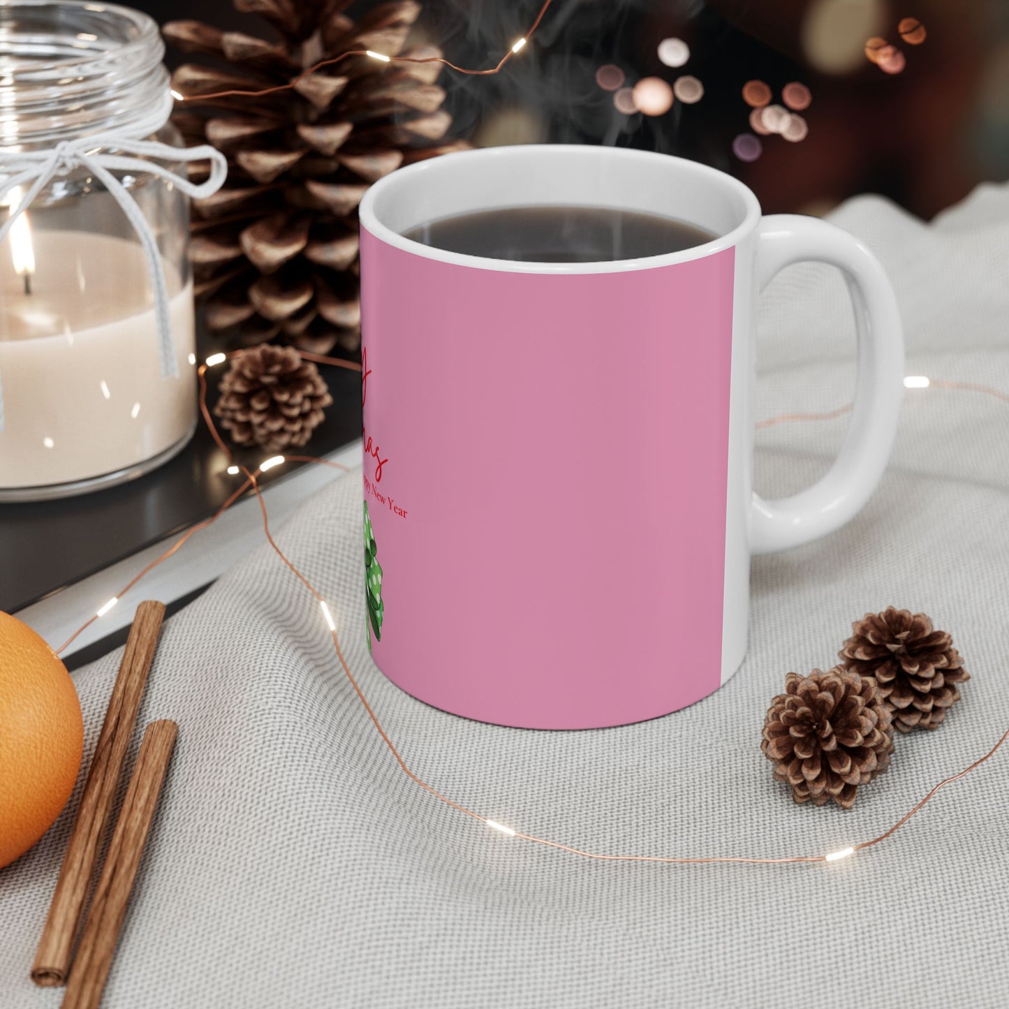 Pink Preppy Christmas Mug