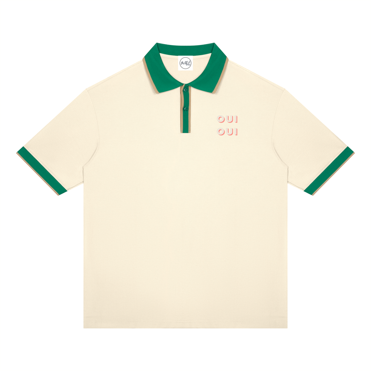OUI OUI  Preppy Color Block Polo Shirt