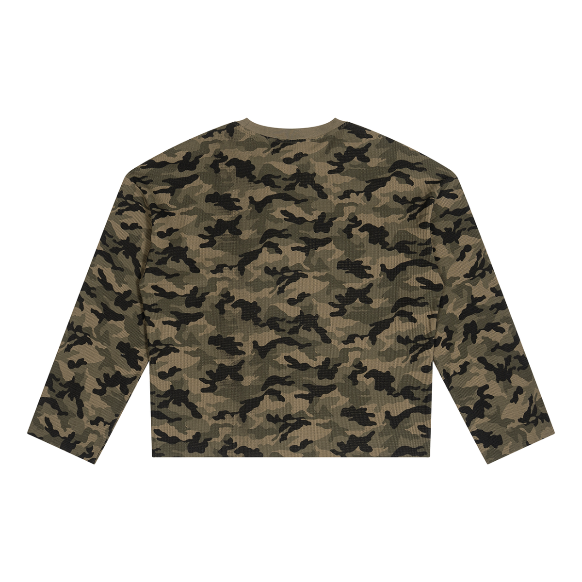 OUI OUI Camo Waffle Raw Edge T-Shirt