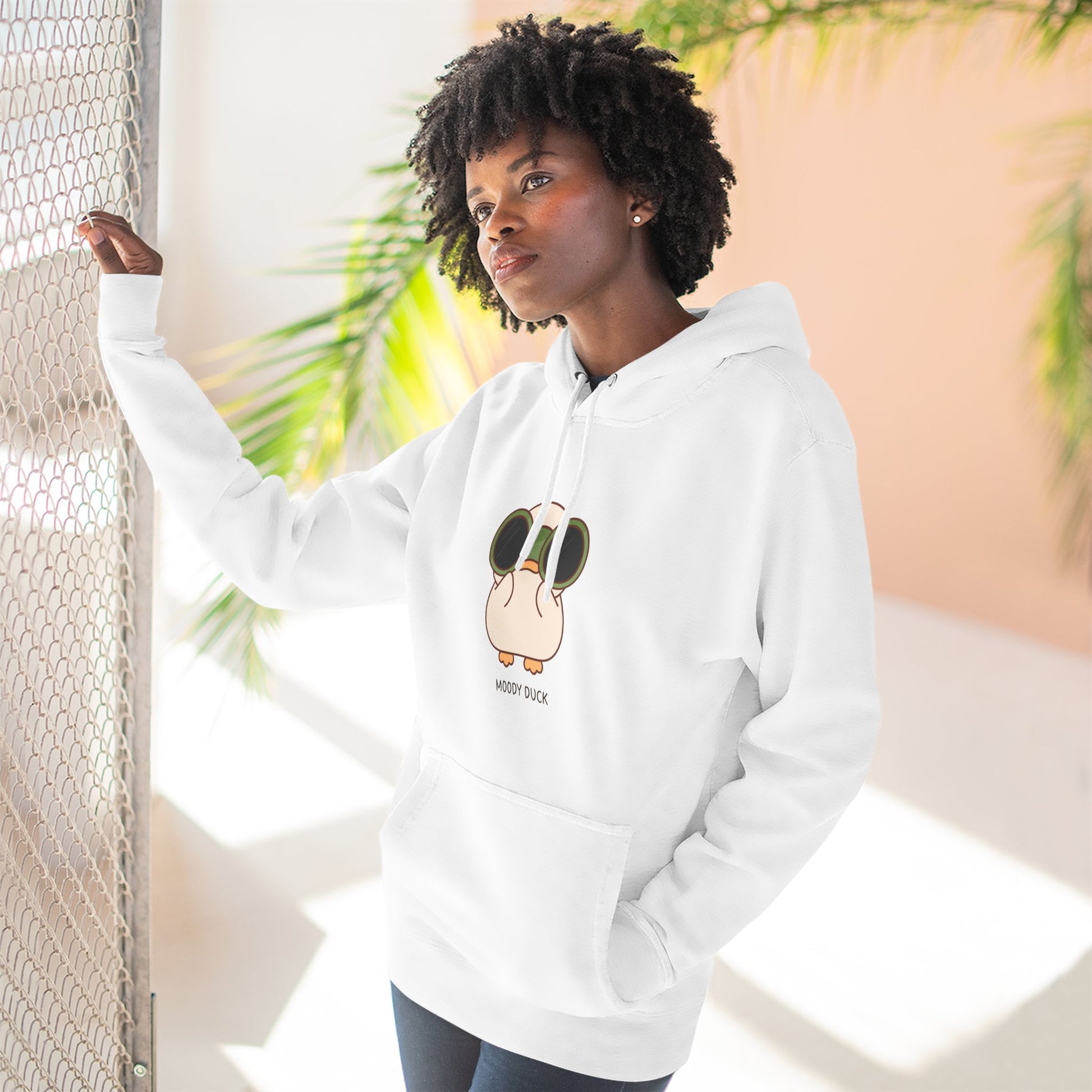 Cute Duck Hoodie, White
