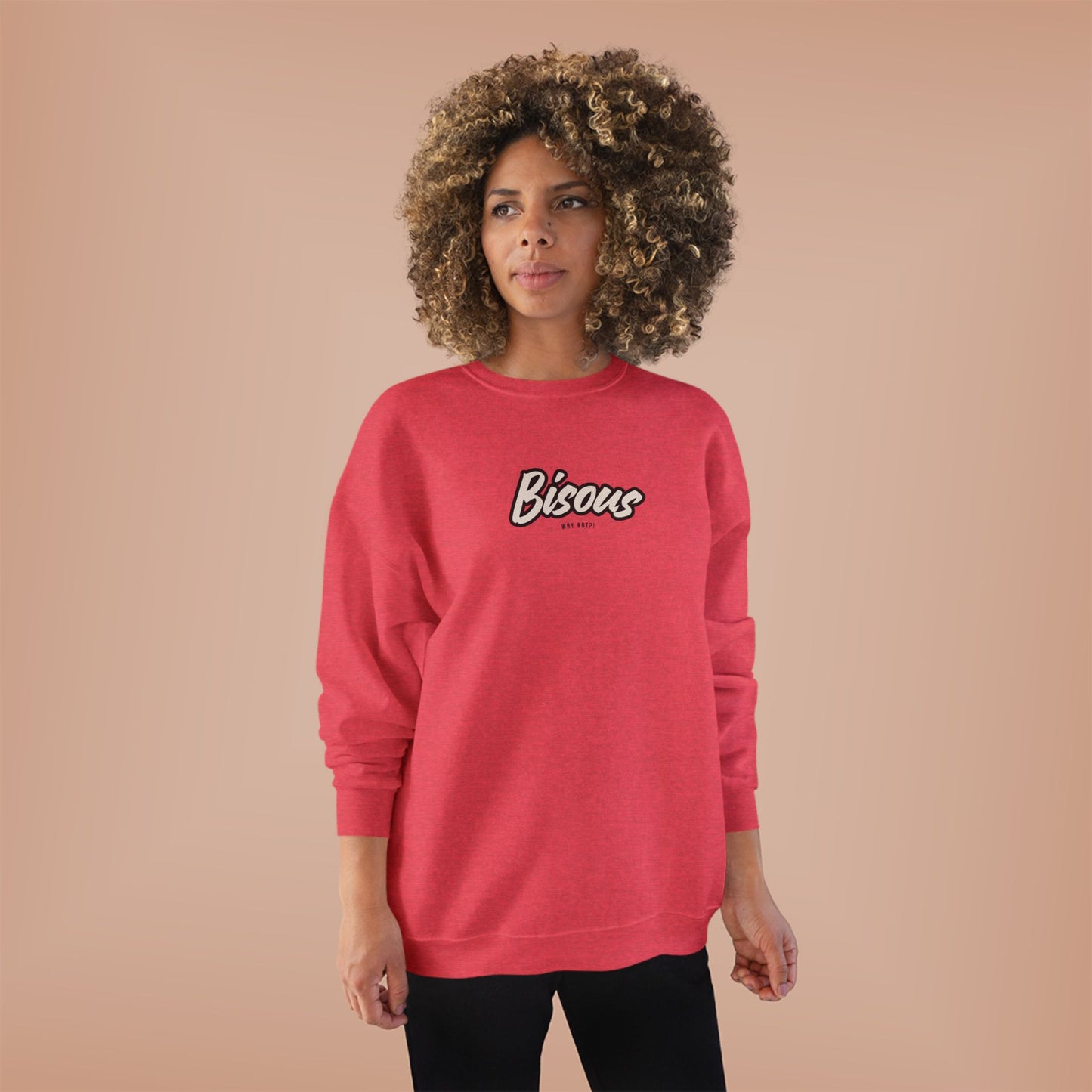 Cozy BISOUS Crewneck Sweatshirt, French Preppy