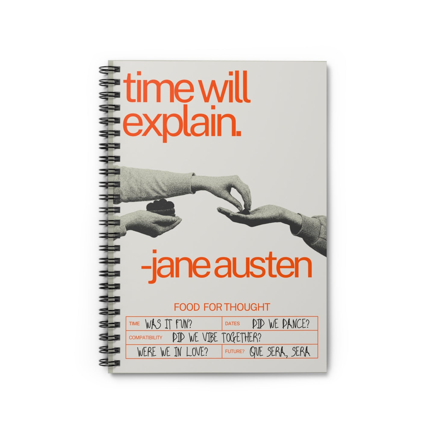 Jane Austen Quote Reflective Journal, Spiral Notebook