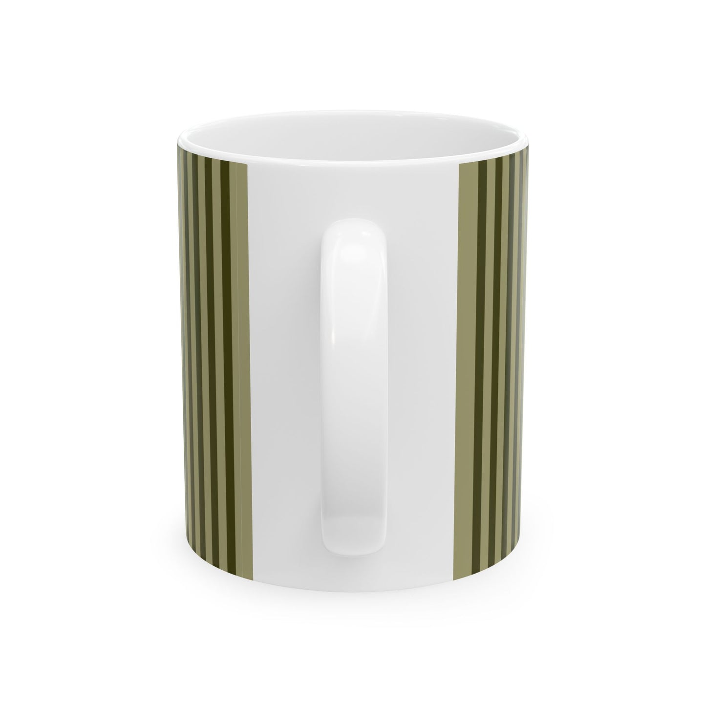 Cylindrical container with black and white striped design on a white background