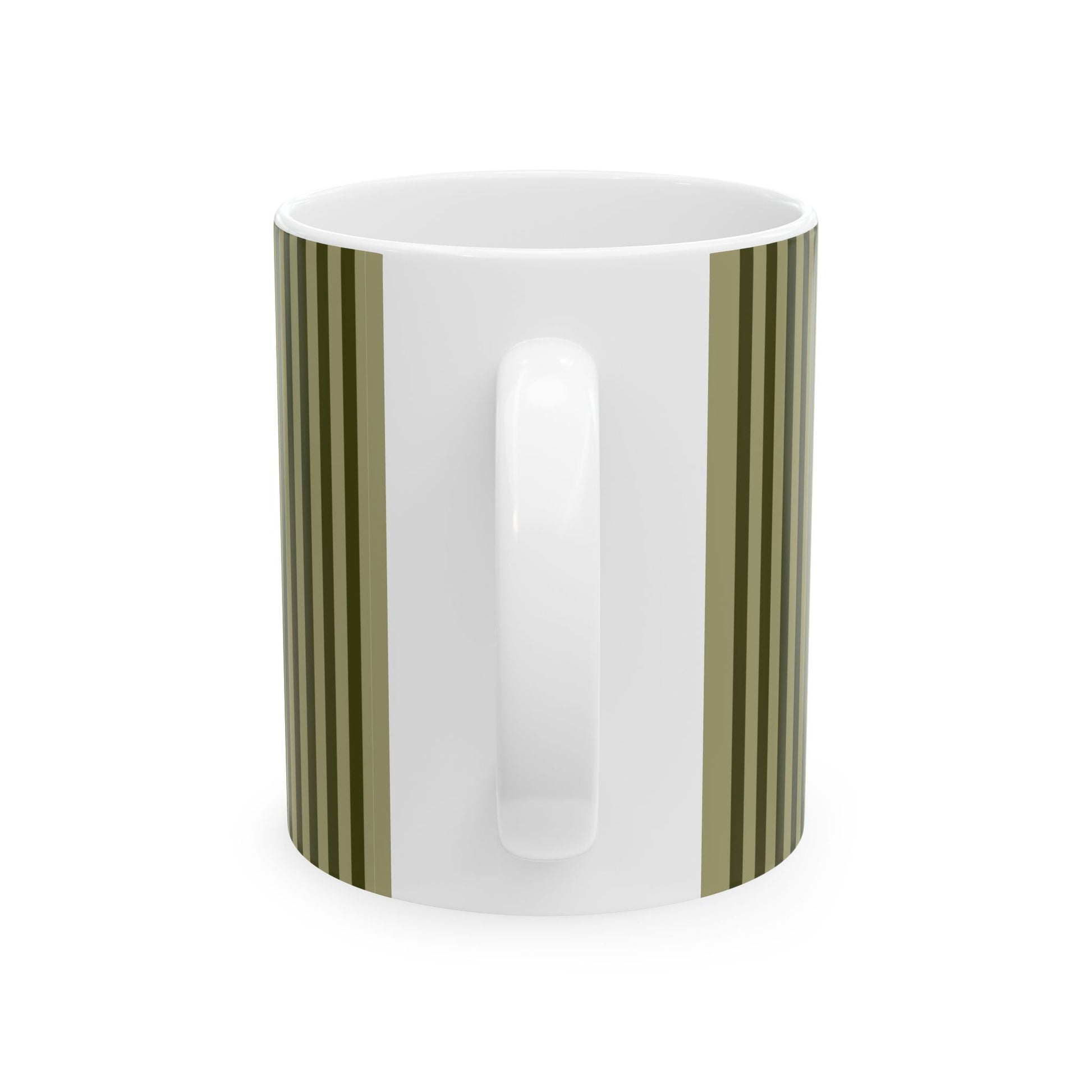 Cylindrical container with black and white striped design on a white background