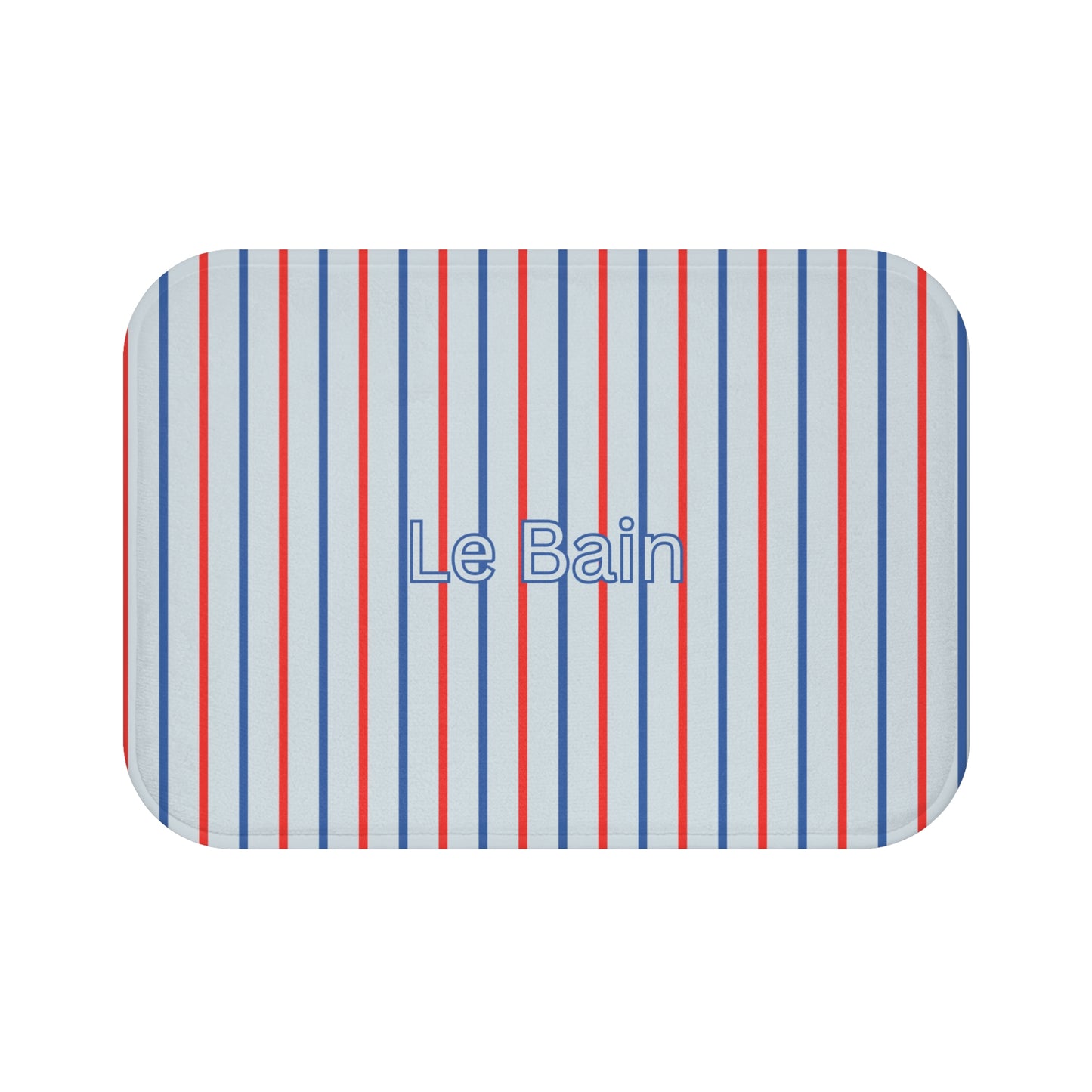  French-Inspired Red & Blue Bathroom Rug