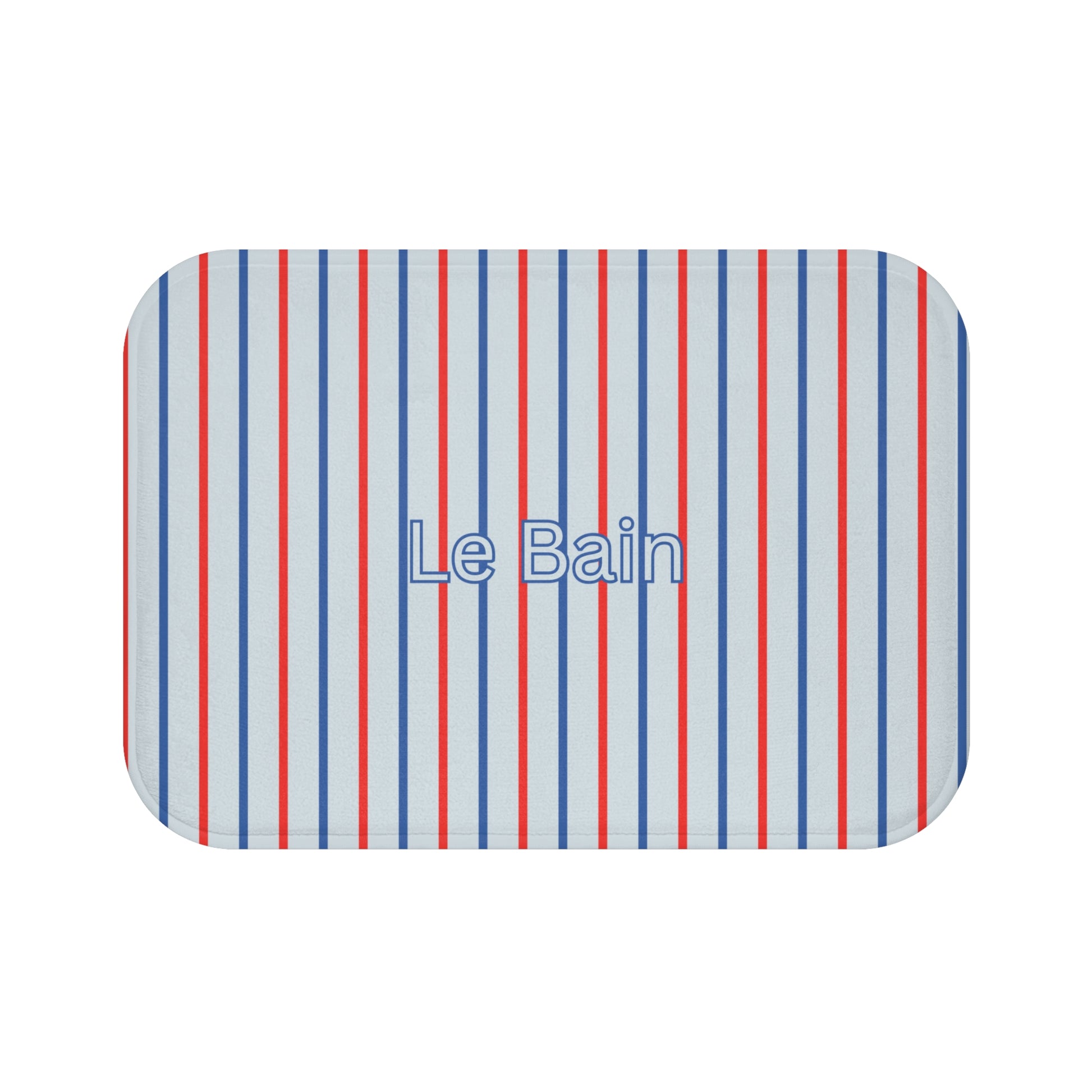  French-Inspired Red & Blue Bathroom Rug