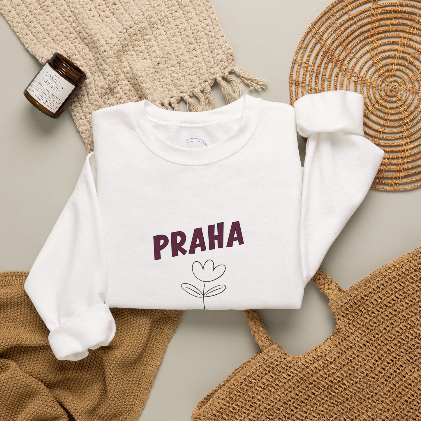 PRAHA Floral Crewneck Sweatshirt - Global Nomad Edition