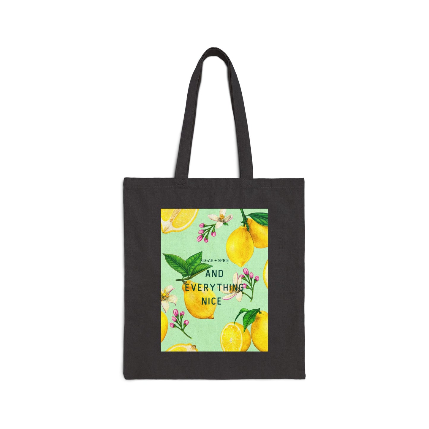 And Everything Nice Girly Canvas Tote Bag, Lemons