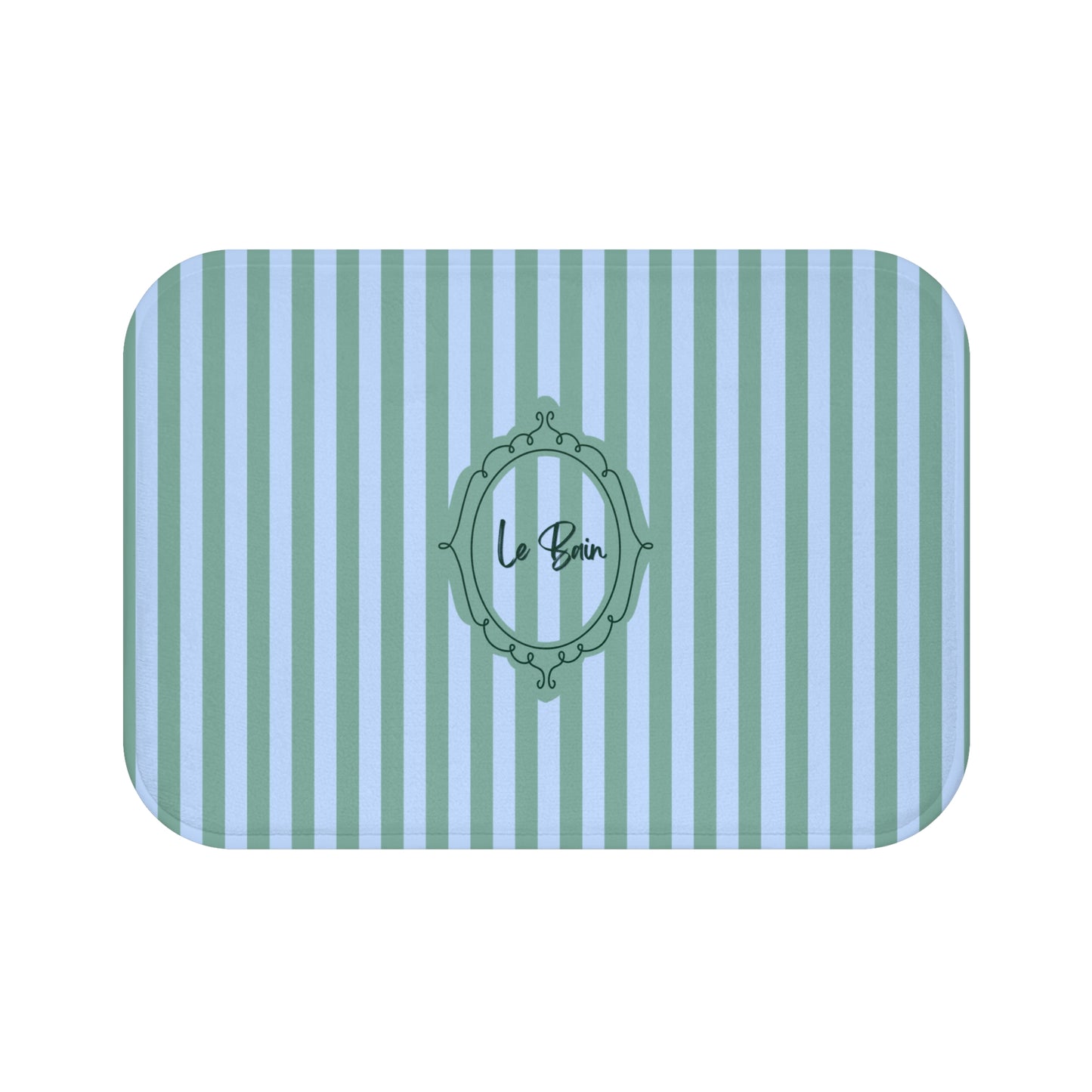 Le Bain Striped Bath Mat — Coastal Green/Blue Bathroom Rug