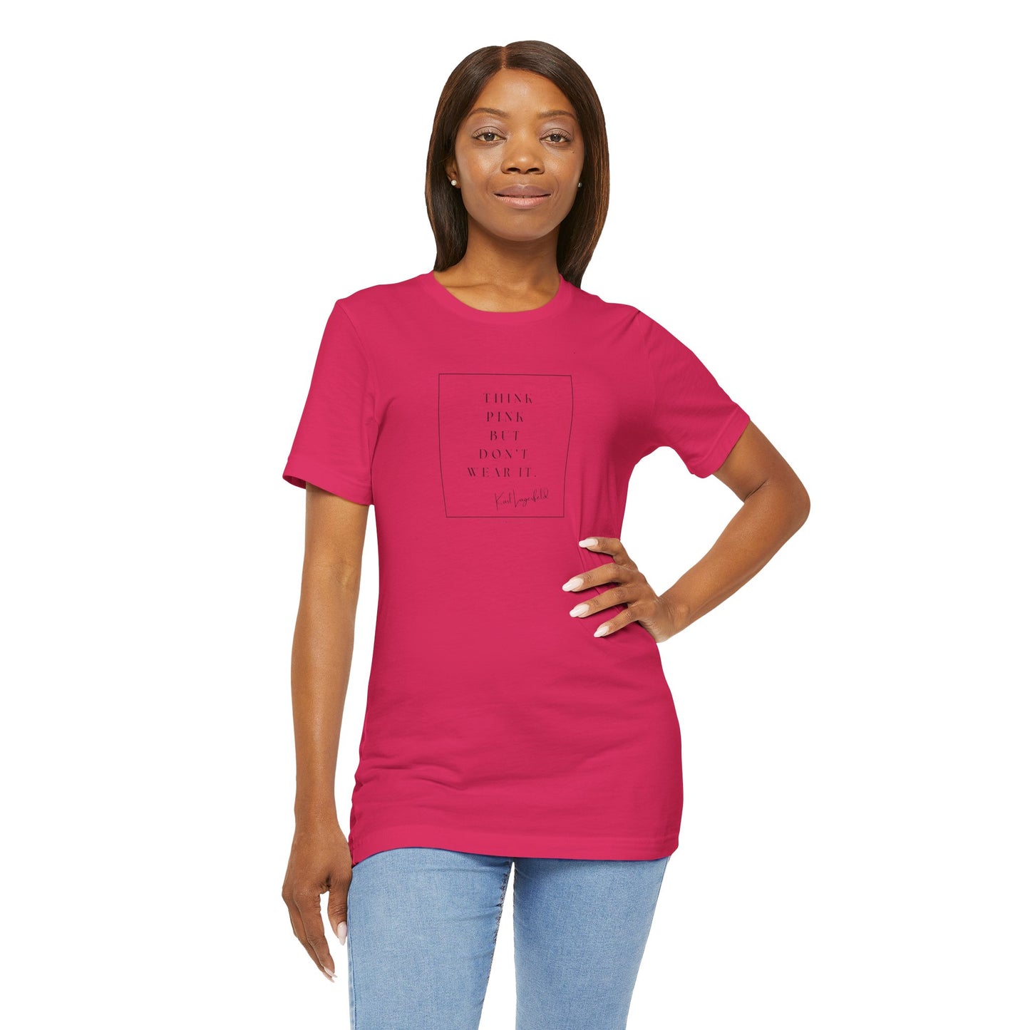 Fashionista Tee - Jersey Short Sleeve Tee with Karl Lagerfeld Quote