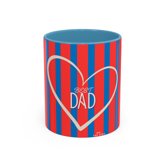 Best Dad Striped Accent Coffee Mug — Father's Day Gift