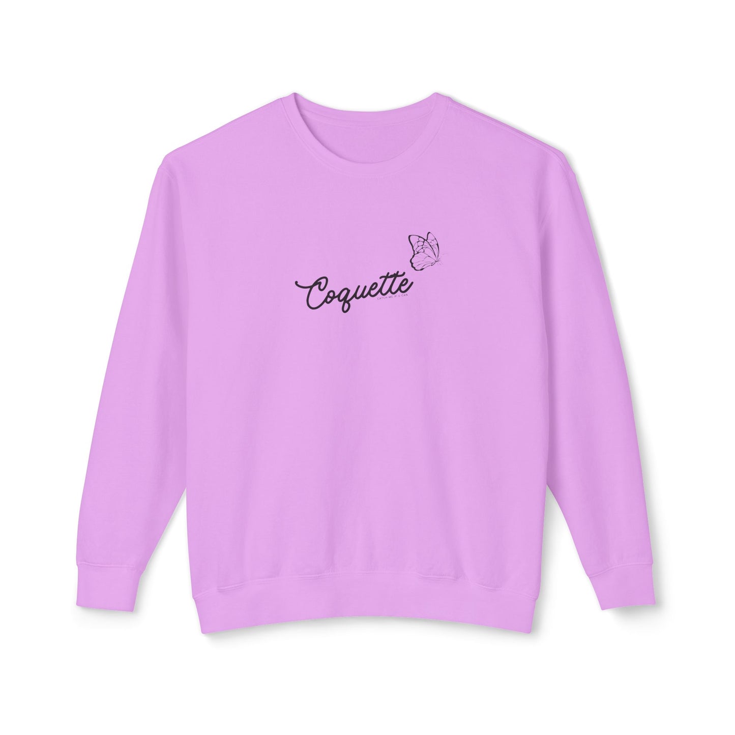 Coquette Butterfly Crewneck Sweatshirt, 100% Ring Spun Cotton