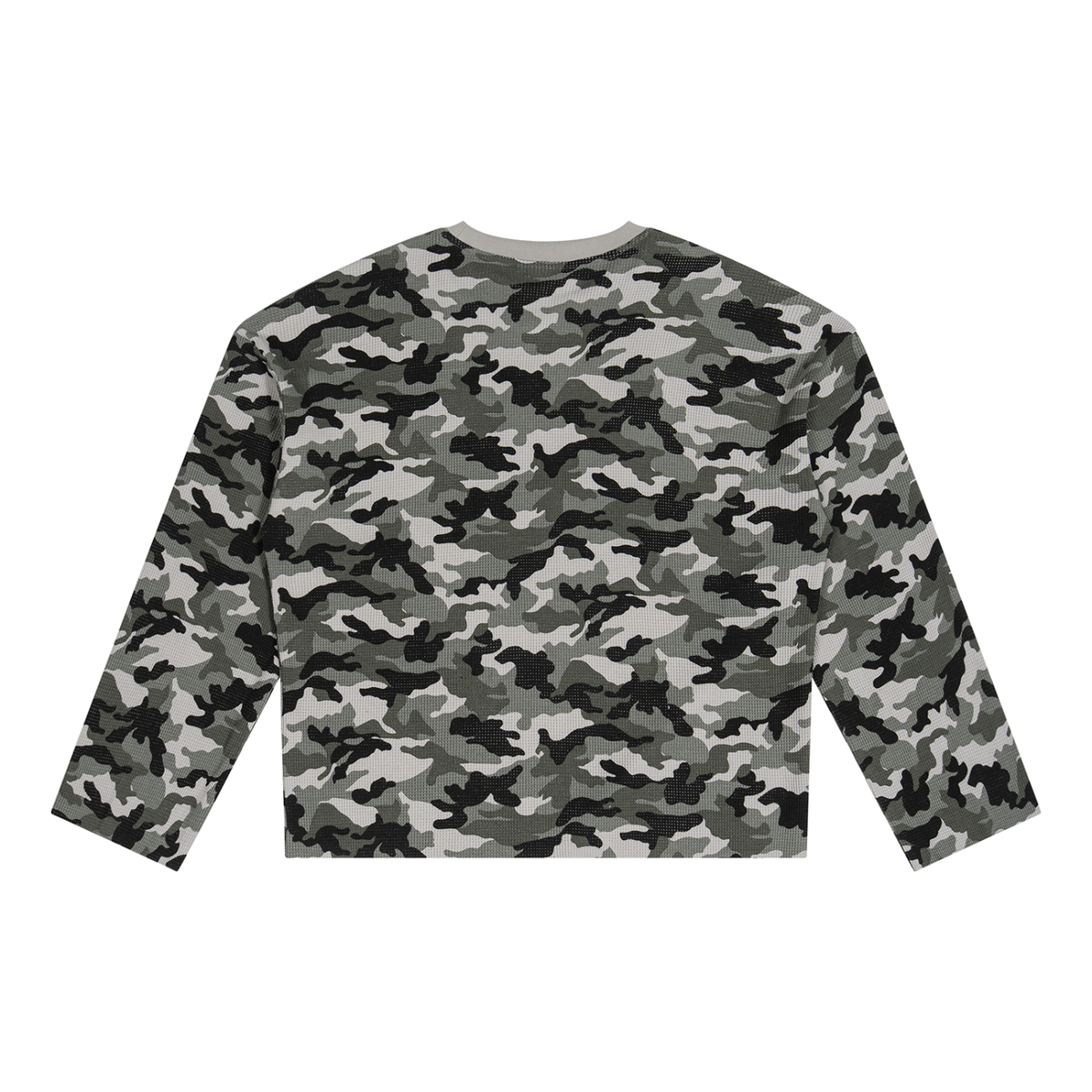 OUI OUI Camo Waffle Raw Edge T-Shirt