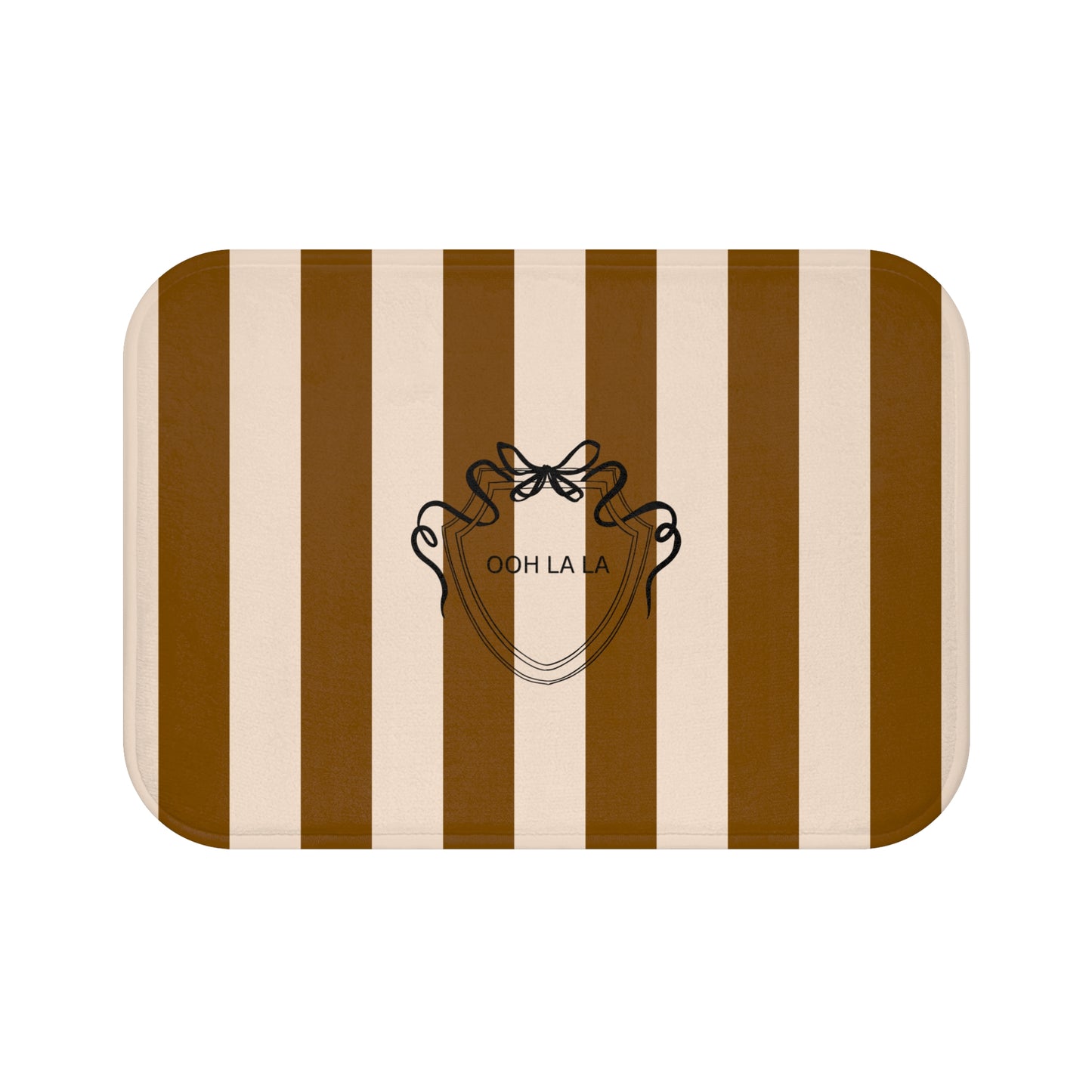 Brown and Beige Stripped luxe bath mat