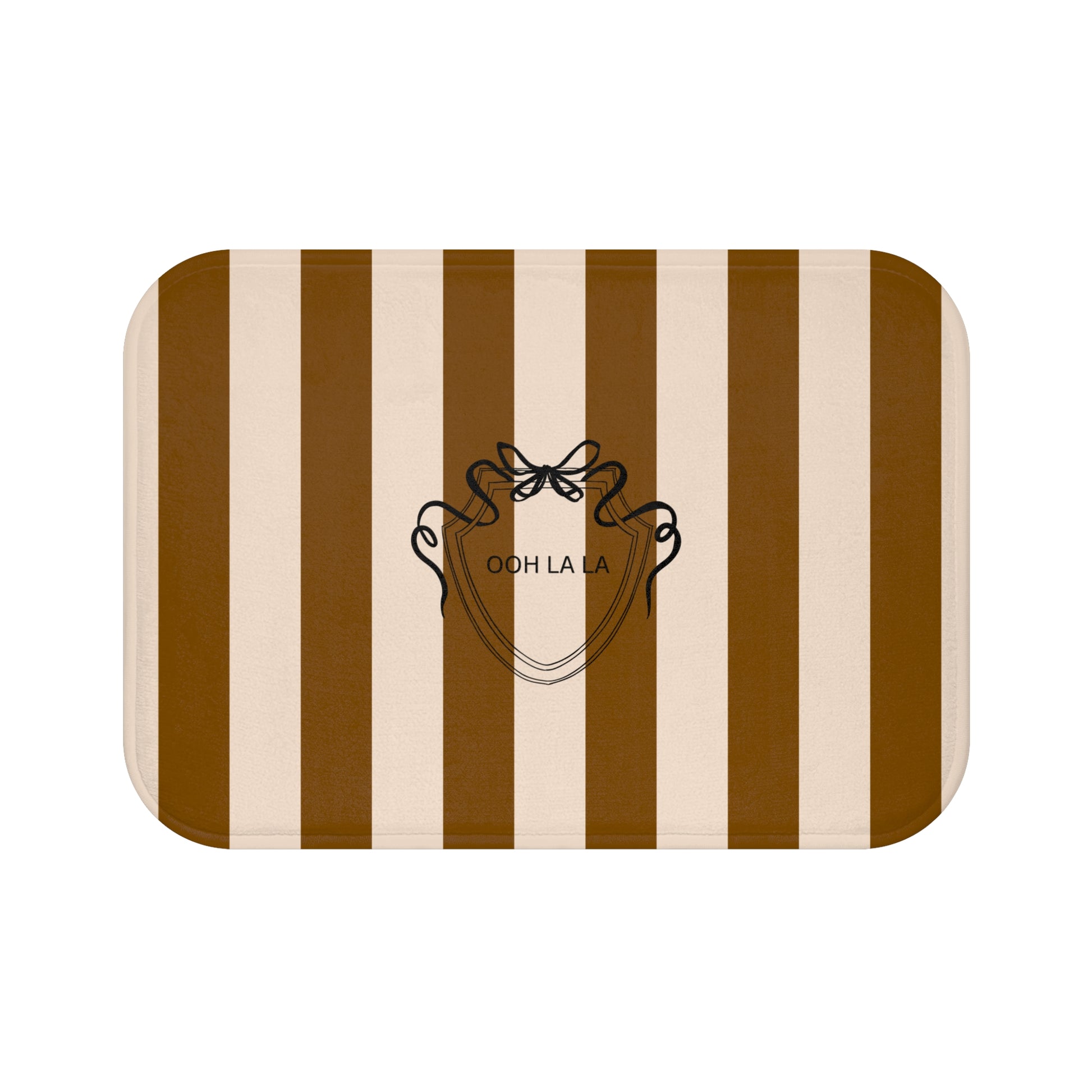 Brown and Beige Stripped luxe bath mat