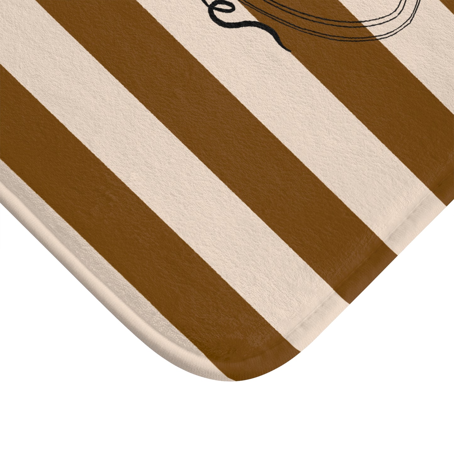 Striped 'Ooh La La' Bath Mat — Brown & Beige Bathroom Rug