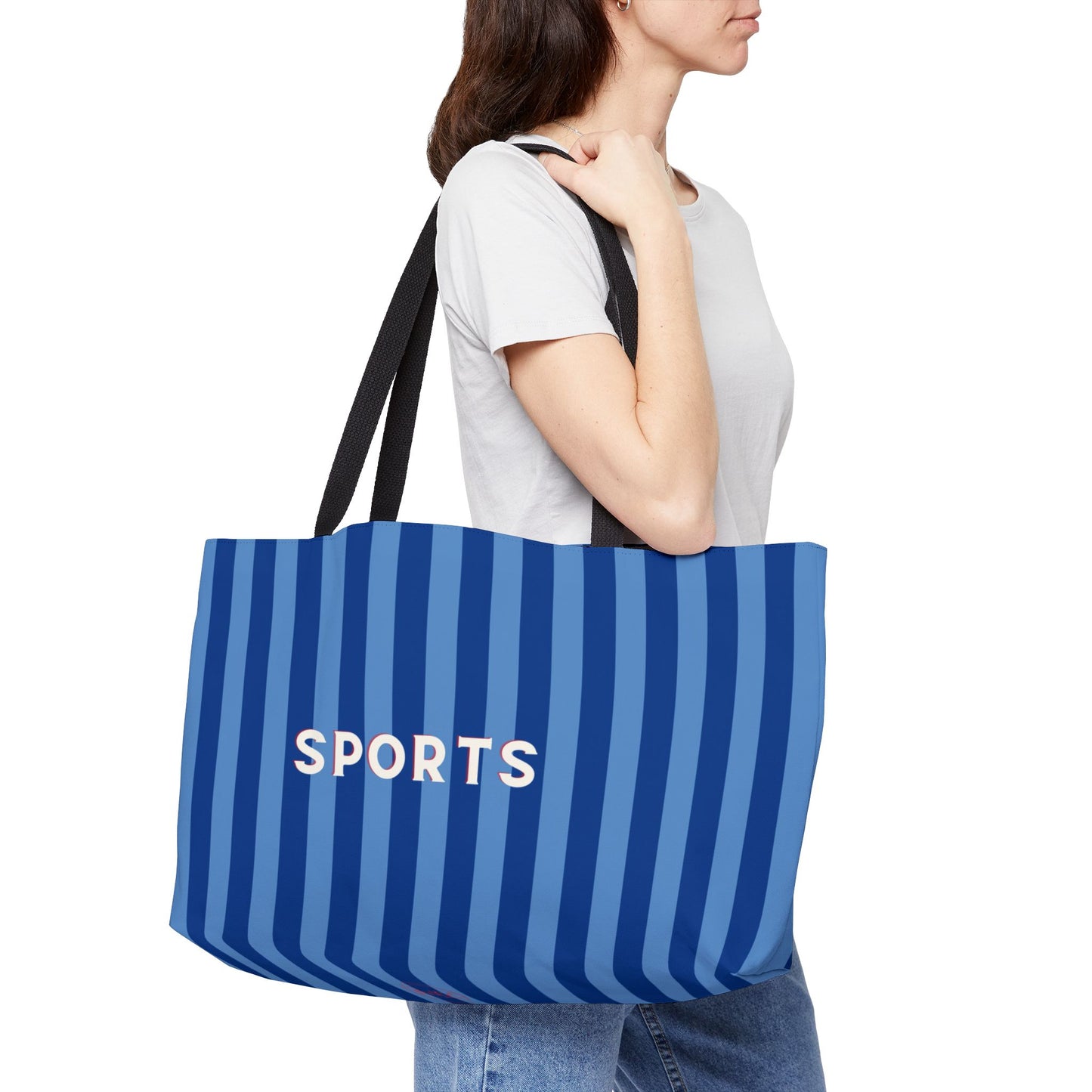 Preppy Oversized SPORTS Tote - Royal Blue