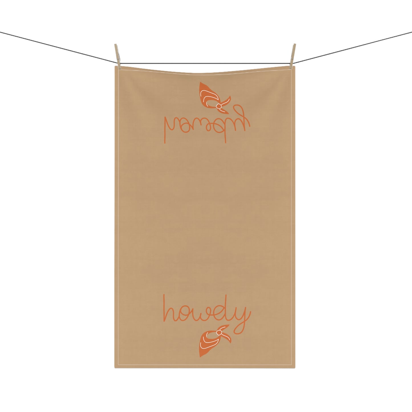 Howdy Cowgirl Kitchen Towel, TAN