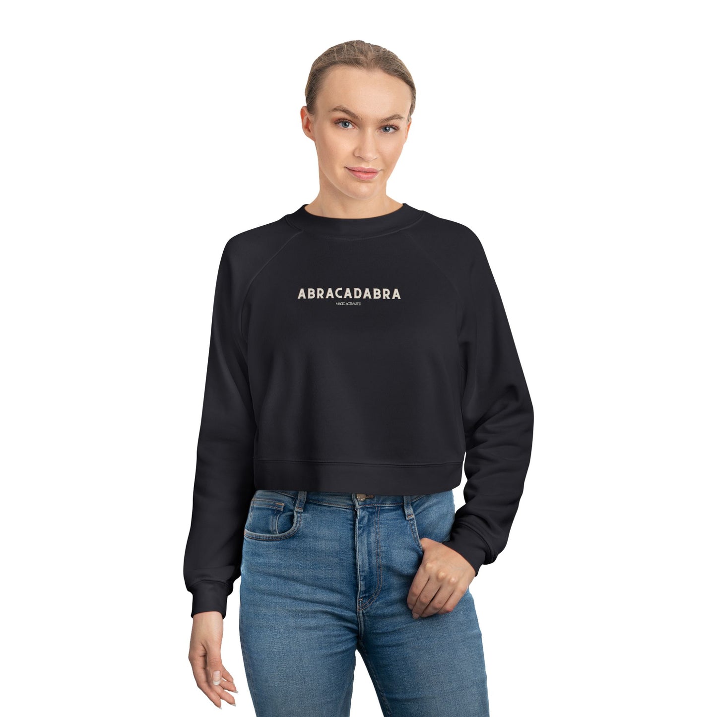 ABRACADABRA Women's Cropped Pullover Sweatshirt, Halloween Shirt