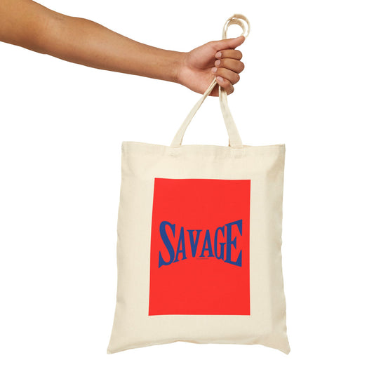 Canvas Tote Bag - Street-Style Savage Design, Color Block or Sleek Black