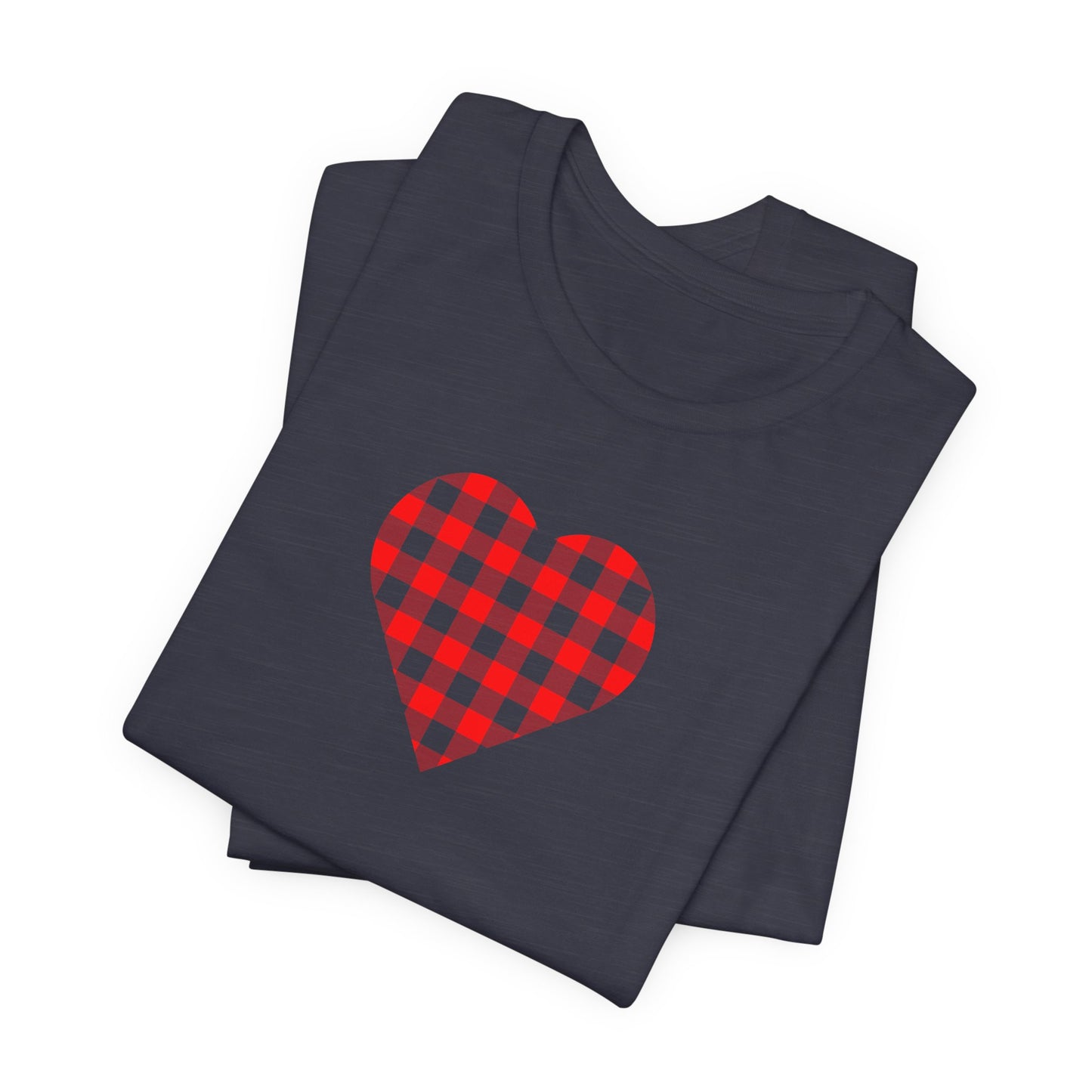 Red Gingham Heart Ladies Tee