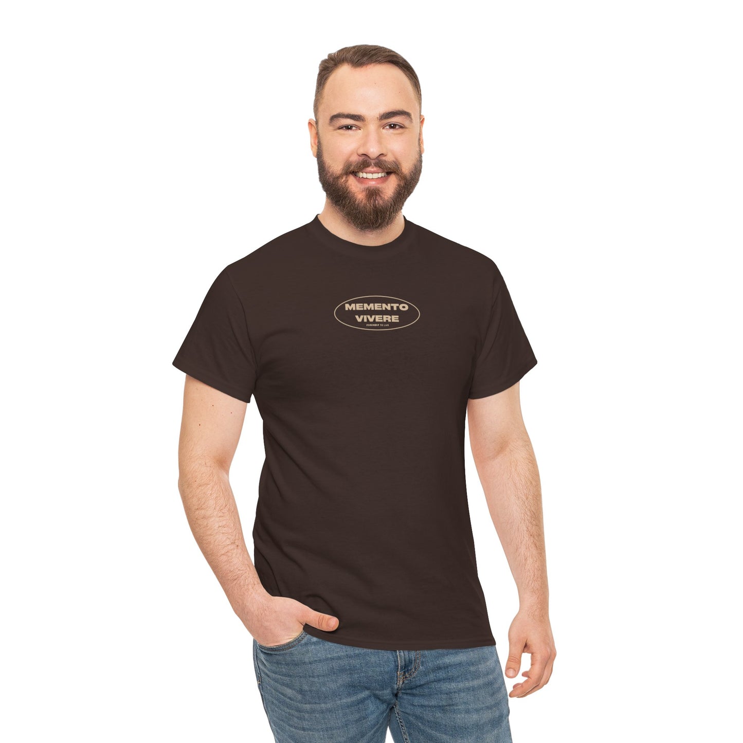 Stoic Men's Tee "Remember to Live", Tan