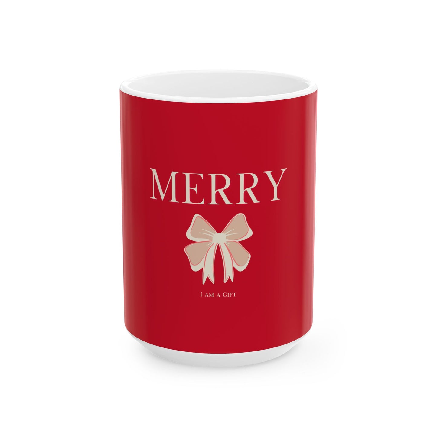 Christmas Bow Red Mug, Holiday Season Gift