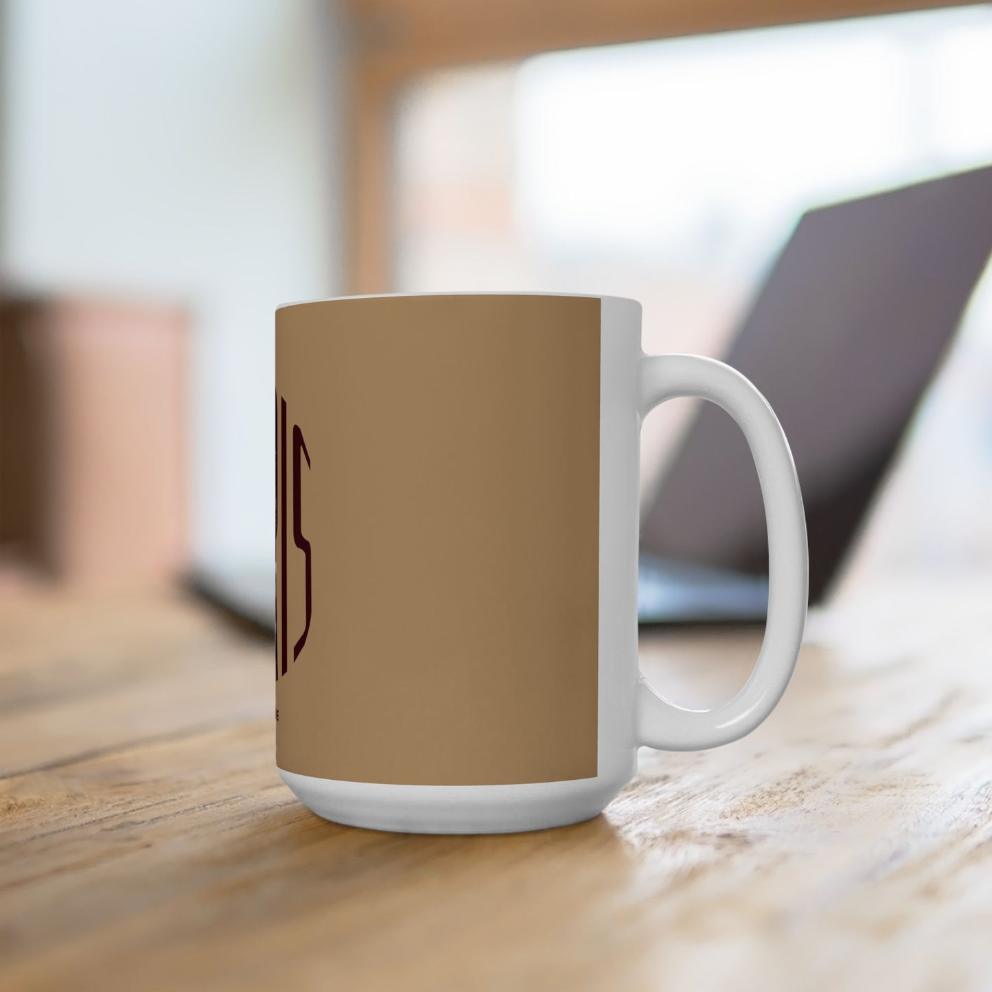 Paris Je T'aime Ceramic Mug — Retro Tan Coffee Cup, Parisian Travel Gift (11oz & 15oz)