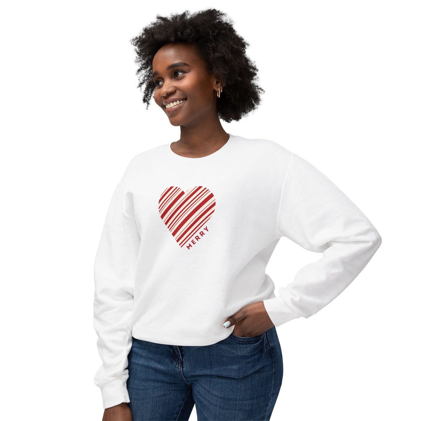 Peppermint Twist Heart Christmas Sweater