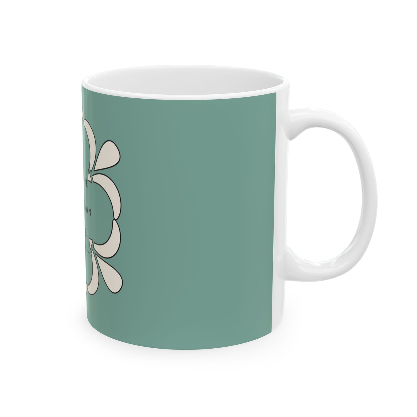 Shakespeare Quote Ceramic Mug, Sage Green — "To Thine Own Self Be True" Inspirational Coffee Cup