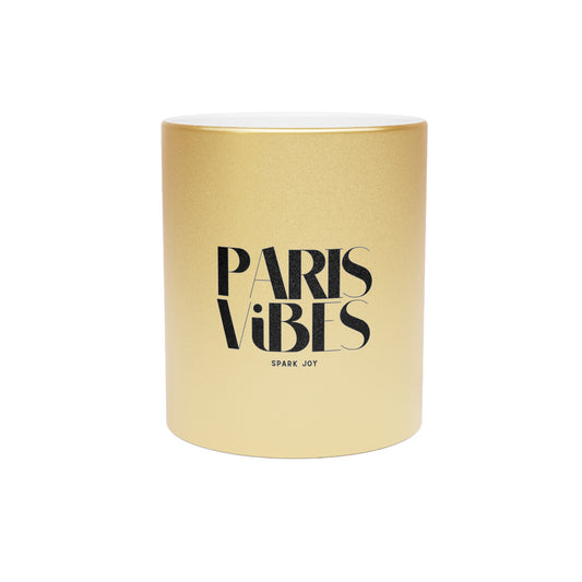Metallic Paris Vibes Spark Joy Mug. Gold/Silver  — Holiday Collection